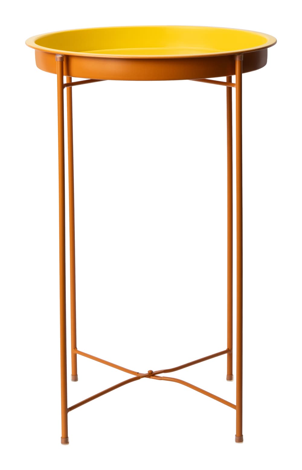 Modern Metal Tray Table Yellow