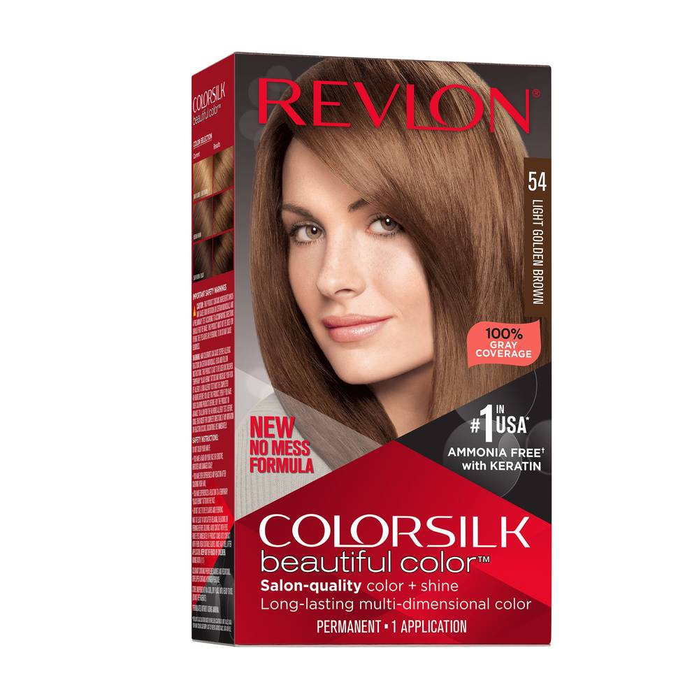 Revlon Colorsilk Beautiful Color Permanent Hair Color, 054 Light Golden Brown