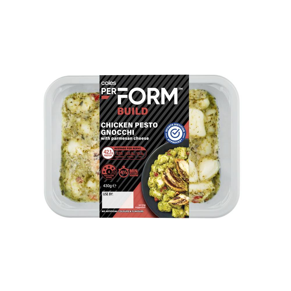 Coles Perform Build Chicken Pesto Gnocchi (430g)