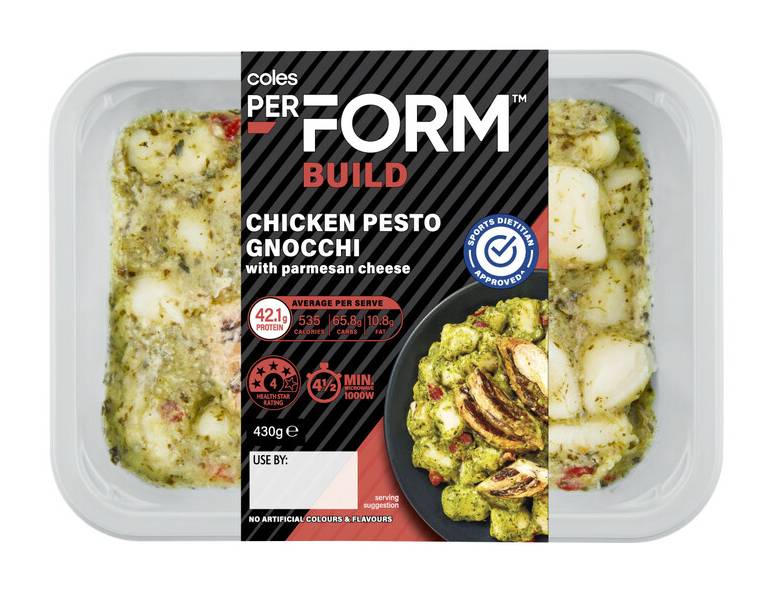 Coles Perform Build Chicken Pesto Gnocchi (430g)