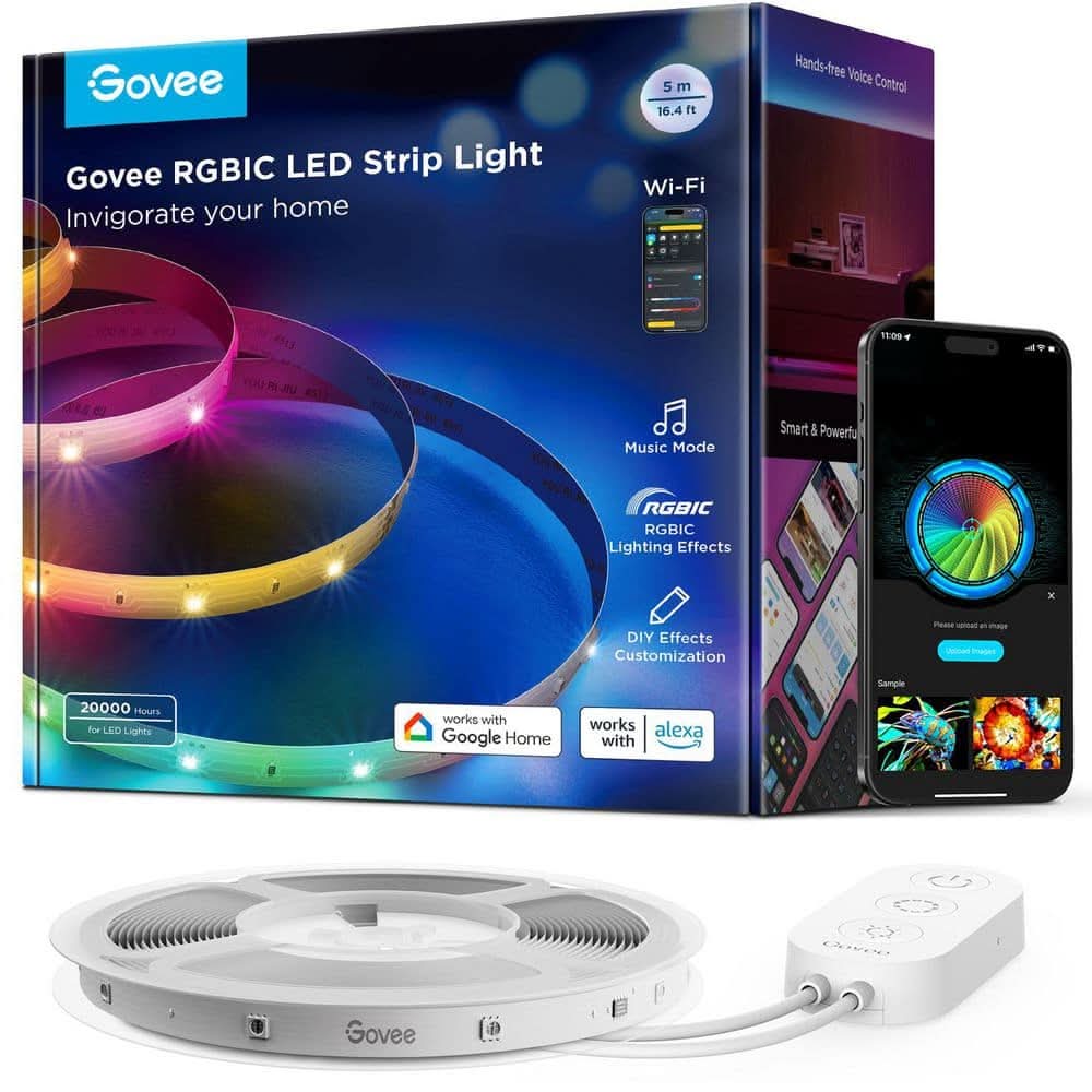 Govee 16.4 Ft. Plug-In Integrated Led Rgbic Led Strip Light