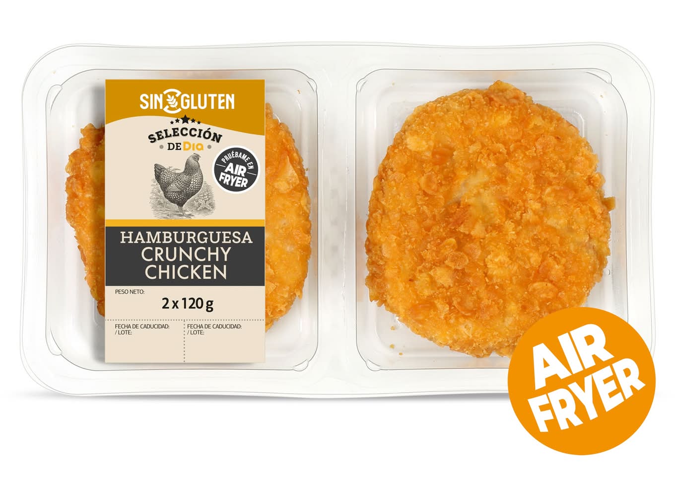 Burger Crunchy Chicken 2 Unidades Selección De Dia Bandeja 240 G