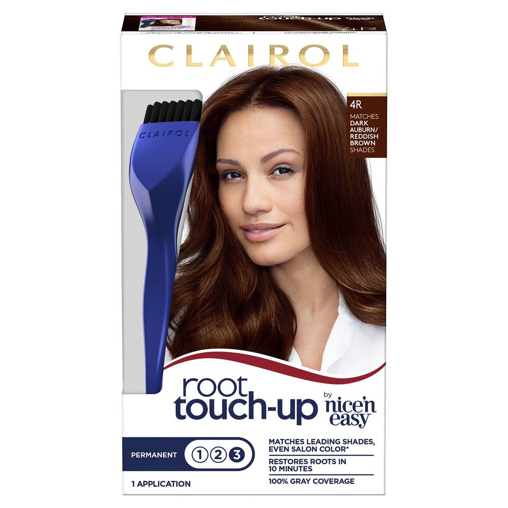 Clairol Nice n Easy Root Touch-Up Permanent Hair Color, 4R Dark Auburn Reddish Brown