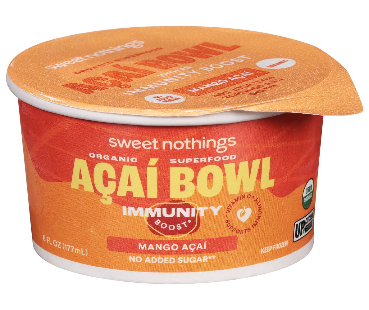 Sweet Nothings Organic No Sugar Added Acai Bowl, Mango (6 fl oz)