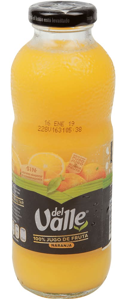 Del Valle · Jugo de fruta sin azúcares añadidos, naranja (413 ml)