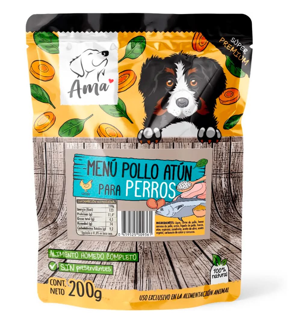 Alimento Húmedo Perro Ama Pet Pollo y Atún 200 g