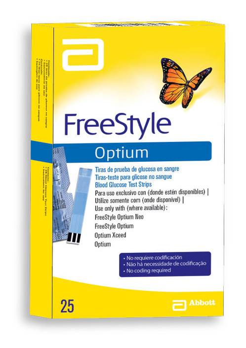 Freestyle Optium glucosa de 25 cintas FREESTYLE