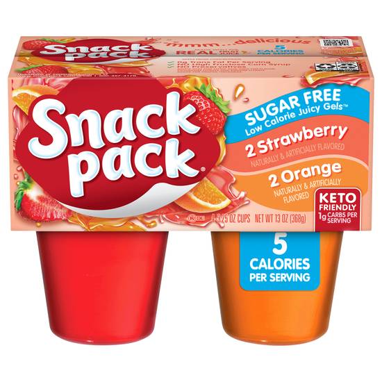 Snack pack Orange and Strawberry Juicy Gels ( 4 ct)