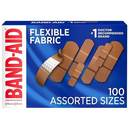 Band Aid Brand Flexible Fabric Adhesive Bandages Assorted Sizes - 100.0 ea