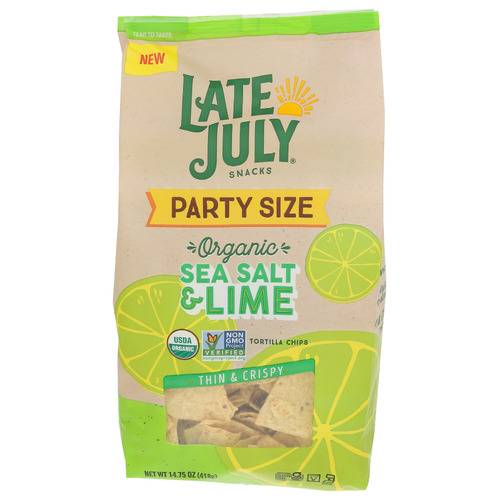 Late July Organic Party Size Sea Salt & Lime Thin & Crispy Tortilla Chips