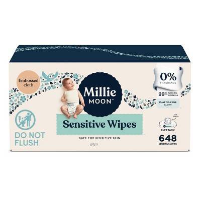 Millie Moon Sensitive Wipes, Jumbo (648 ct)