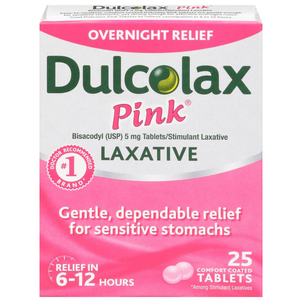 Dulcolax Pink Overnight Relief 5 mg Laxative Tablets (25 ct)