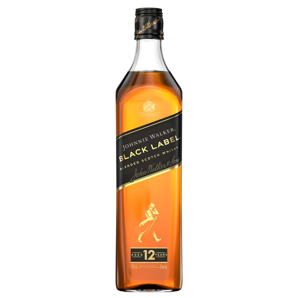 Johnnie Walker Black Label Blended Scotch Whisky Aged 12 Years (750 ml)