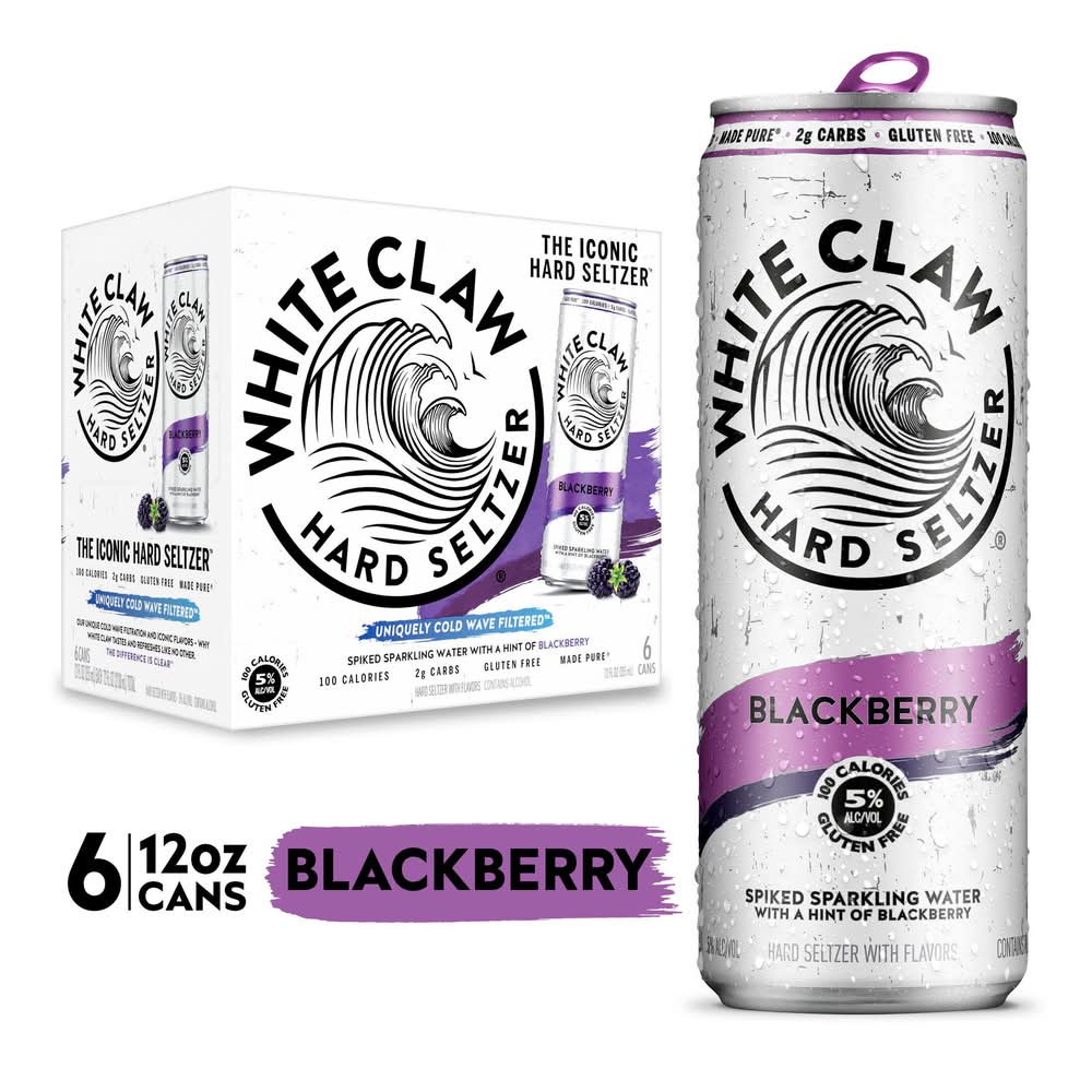 White Claw Hard Seltzer, Blackberry (6 x 2 fl oz)