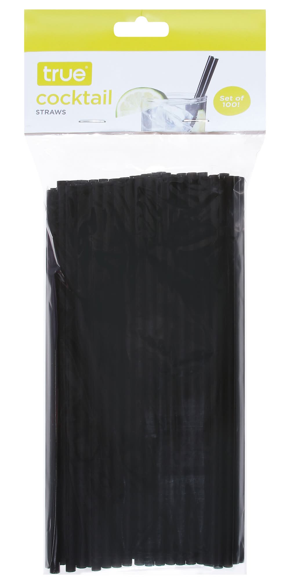 True Brands Cocktail and Paper Straws, Black (100 ct)