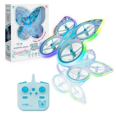 Sharper Image Lumofly Glowing Butterfly Stunt Drone, Purple/Pink