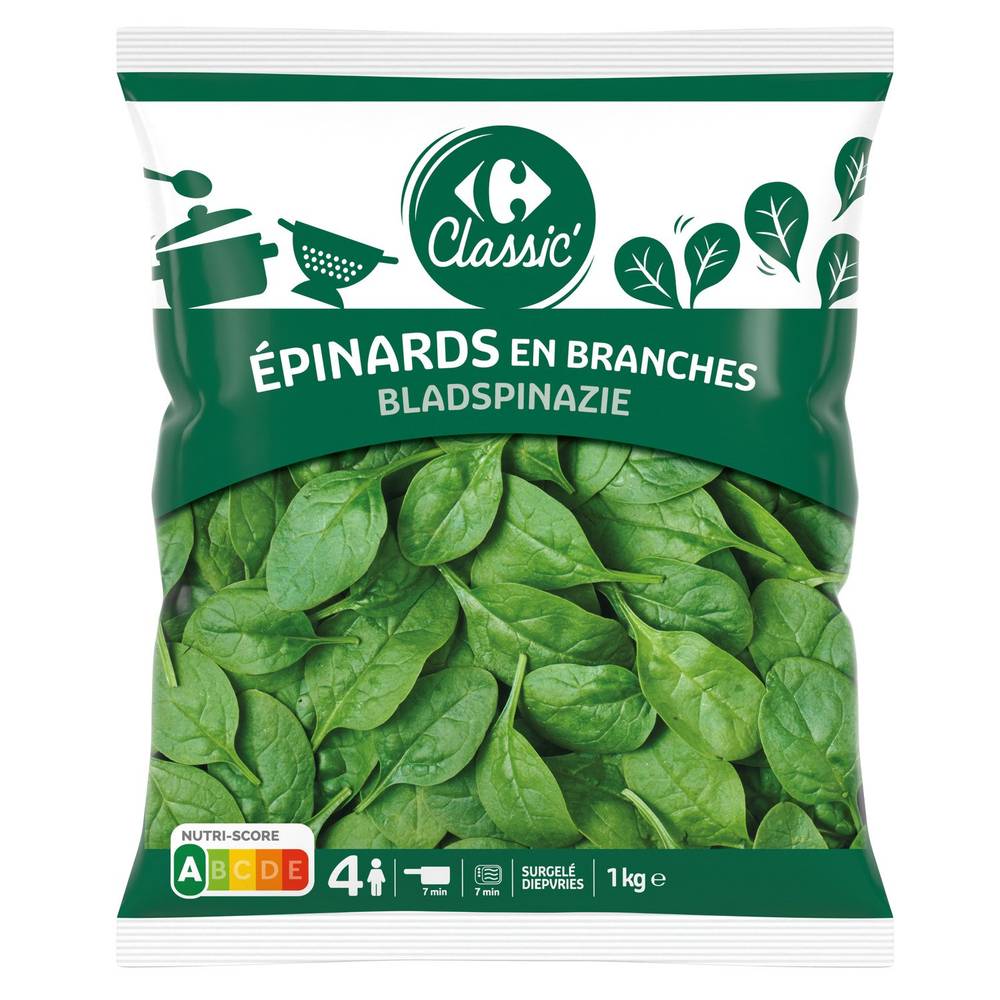 Carrefour Classic' - Feuilles d'épinards surgelées (7kg)