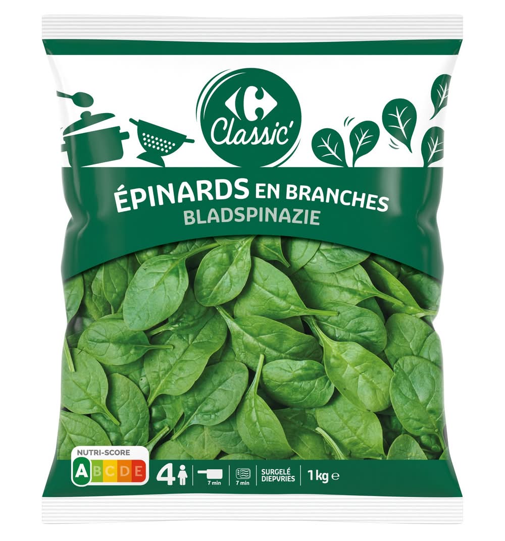Carrefour Classic' - Épinards en branches (1kg)