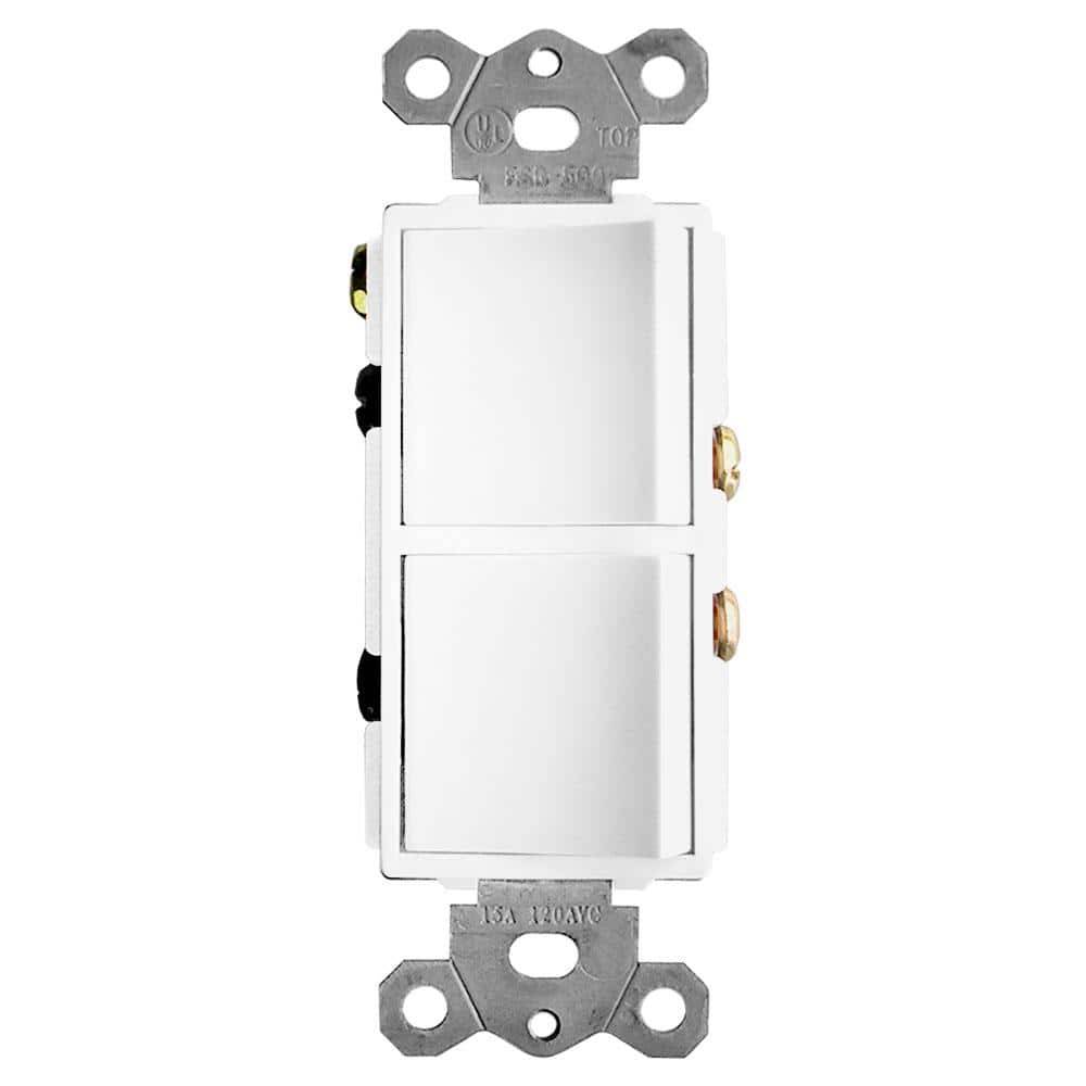 2-Function Rocker Combination Switch In White (120-Volt, 15 Amp(X2))