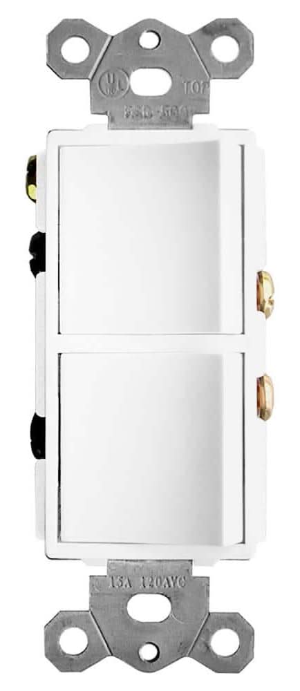 2-Function Rocker Combination Switch In White (120-Volt, 15 Amp(X2))