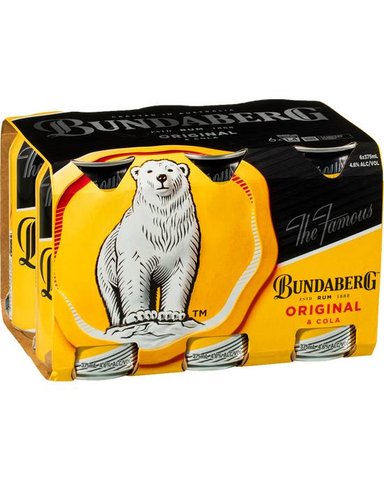 Bundaberg Rum & Cola Can 6x375ml