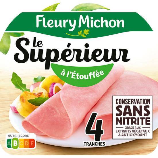 Fleury Michon Jambon - Supérieur - Conservation sans nitrite - 4 tranches 140g