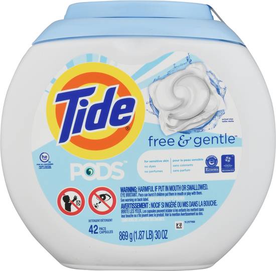 Tide Free & Gentle Pods Detergent (42 ct)