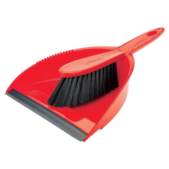 Vileda 14 cm x 14 cm x 34.6 cm, Red-Black, Dustpan and Brush (2 pack)