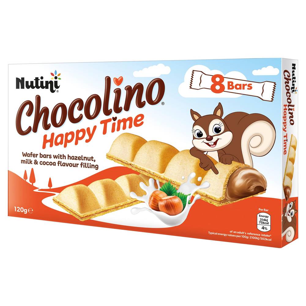 Nutini Chocolino Wafer Bars With Hazelnut & Cocoa Flavour Filling
