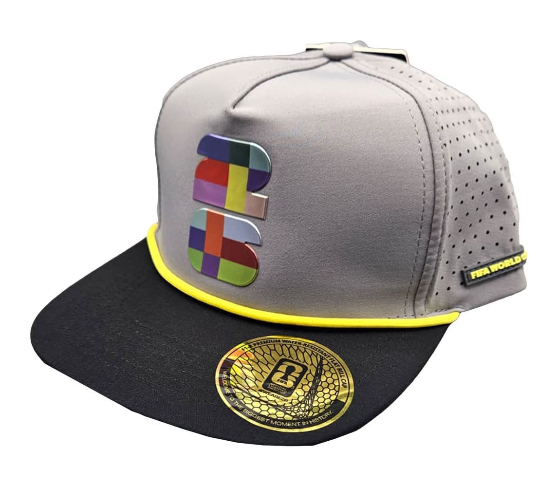 In Motion Design Fifa World Cup 2026 Premium Water-Resistant Cap, Gray & Black