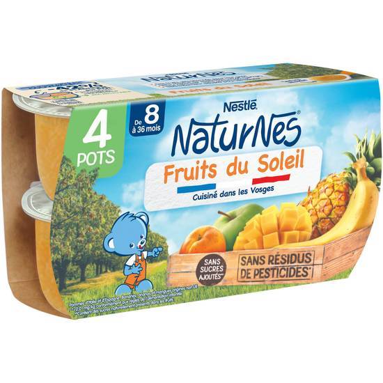 Nestle naturnes purée bébé fruits du soleil -4x130g -dès 8 mois - 520g