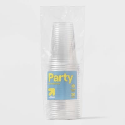 up&up Disposable Party Clear Cups (28 ct)