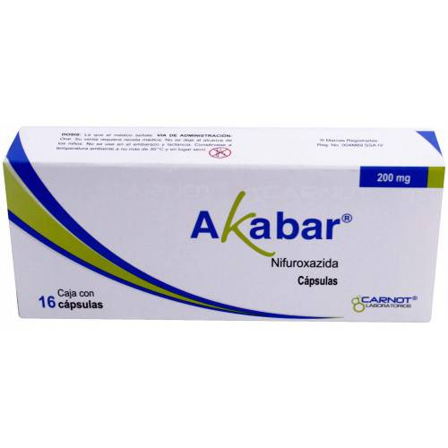 Carnot akabar nifuroxazida cápsulas 200 mg (16 piezas)