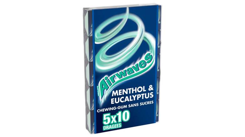 Airwaves - Chewing gum sans sucres menthol eucalyptus (5 pièces)
