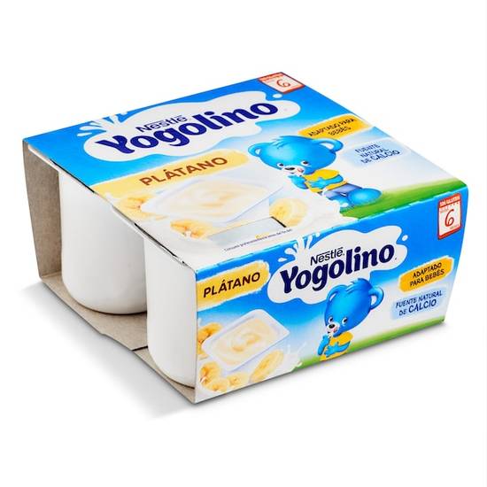 Postre lácteo de plátano Nestlé Yogolino pack 4 x 100 g