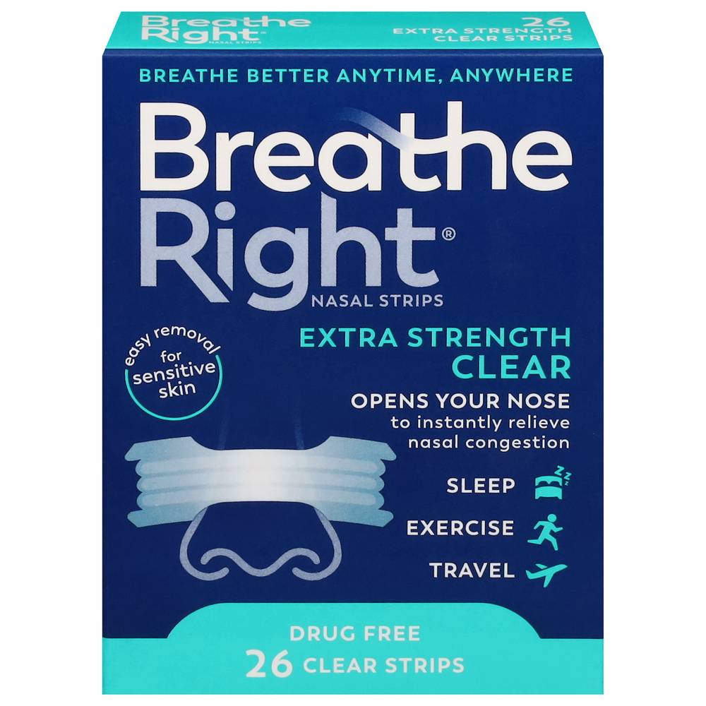 Breathe Right Extra Strength Drug Free Nasal (26 ct)