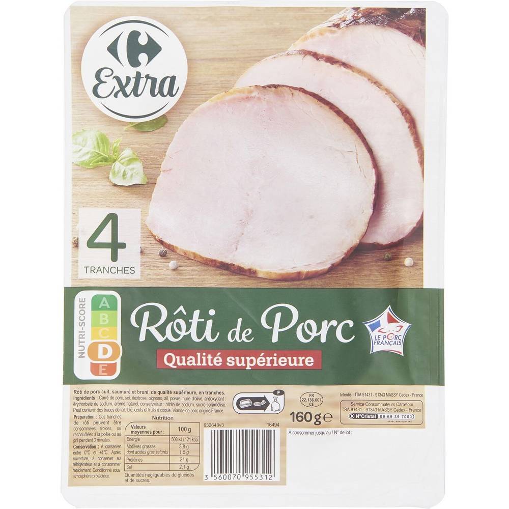 Carrefour Extra - Rôti de porc qualité supérieure (4 pièces)