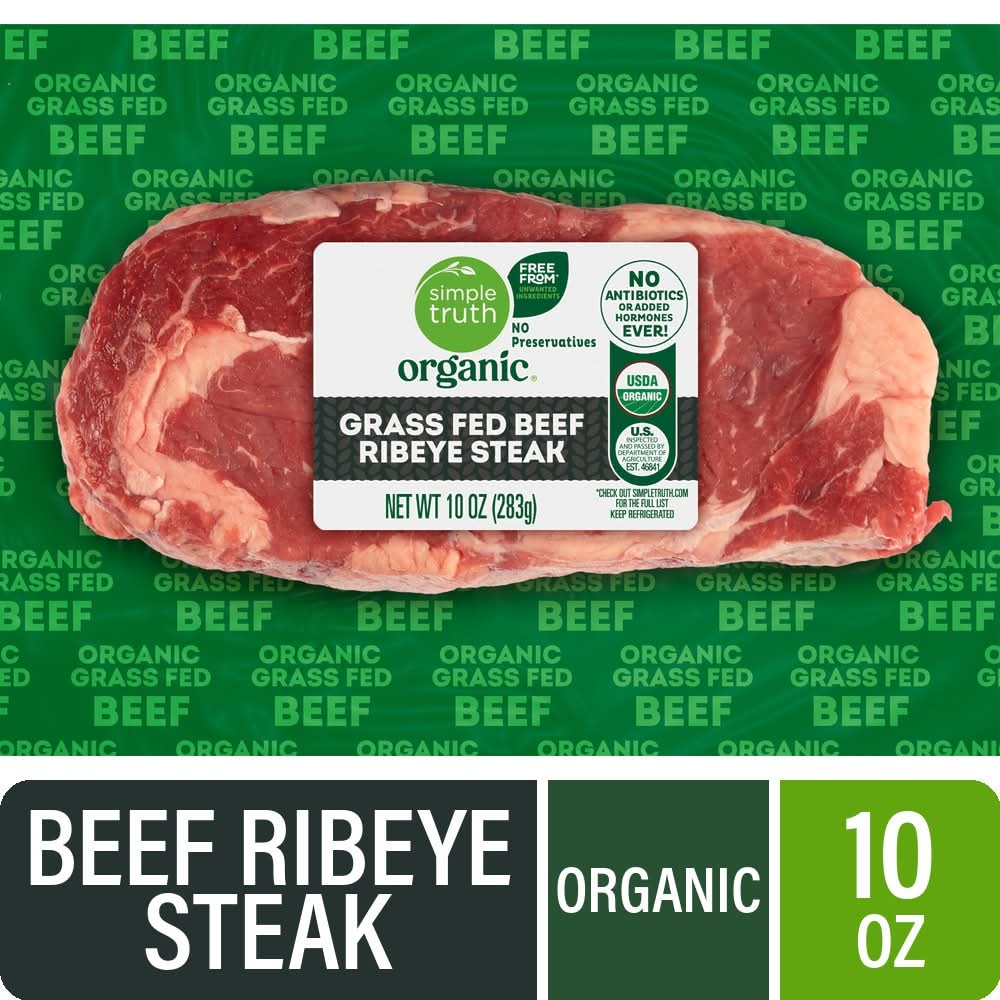 Simple Truth Organic Grass Fed Beef Ribeye Steak (10 oz)