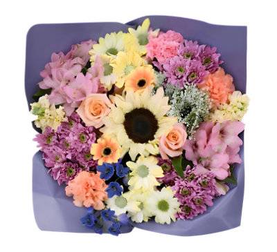 Lux Seasonal Mixed Purple/Peach Bouquet - Each