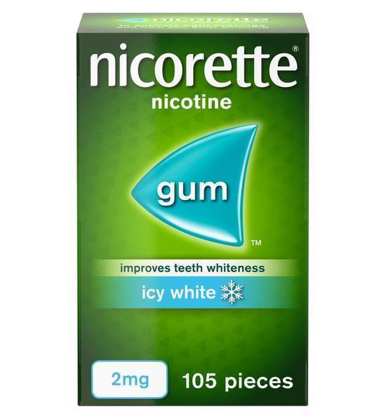 Nicorette Icy White 2mg Nicotine Gum 105 pieces