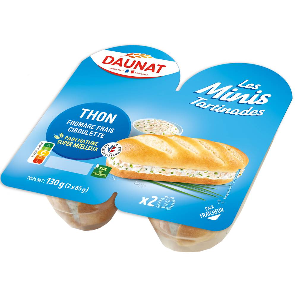 Daunat minis tartinades de thon (2 pièces)