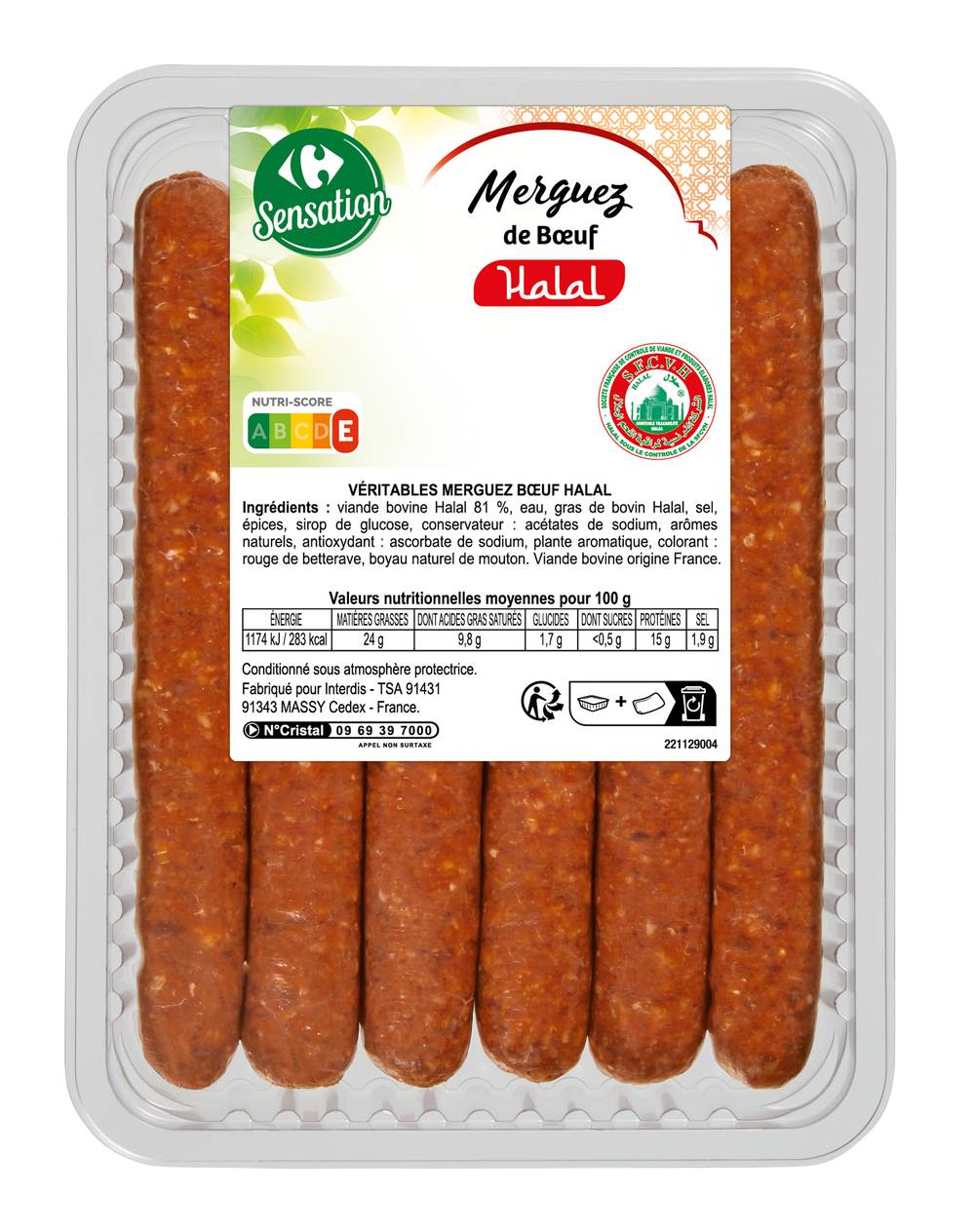 Carrefour Sensation - Merguez de bœuf halal (6)