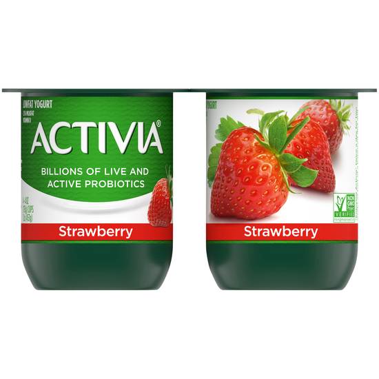 Activia Lowfat Probiotic Strawberry Yogurt (4 ct)