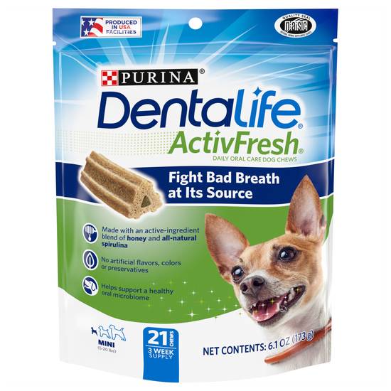 Purina Dentalife Activfresh Oral Care Mini Dog Chews (21 chews)