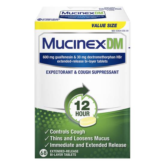 Mucinex Dm Value Size Tablets Expectorant & Cough Suppressant