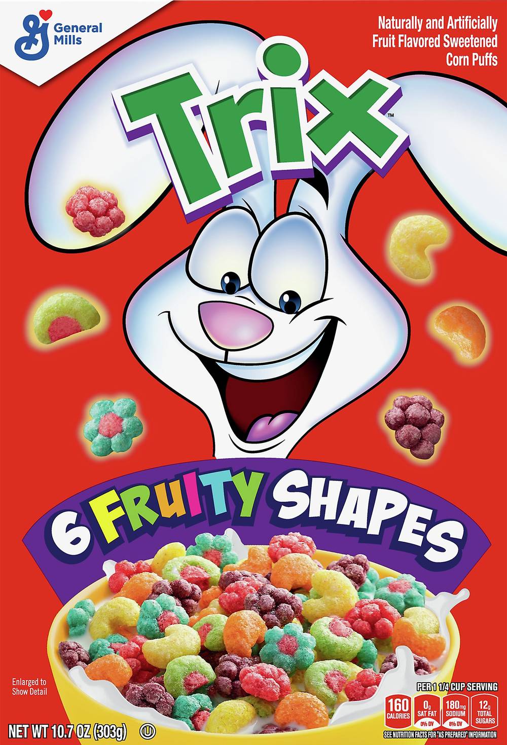 Trix 6 Fruity Shapes Fruit Sweetened Corn Puffs