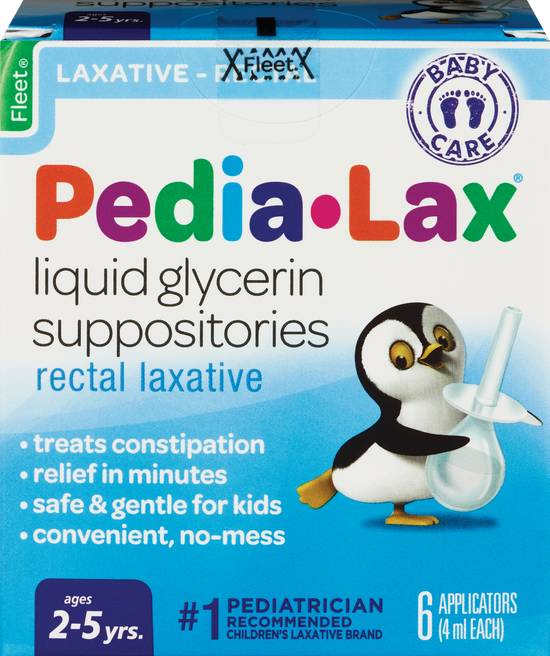 Pedia Lax Liquid Glycerin Suppositories, 6 CT
