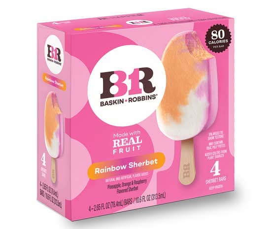 Rainbow Sherbet Boxed Novelty Bars
