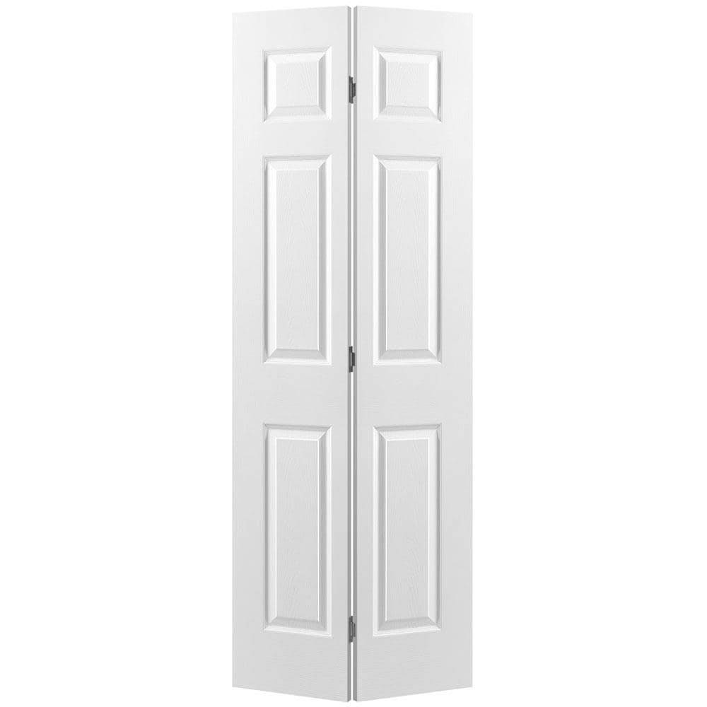 Masonite Traditional 30-in x 80-in 6-panel Textured Hollow Core Primed Molded Composite Closet Bifold Door (Hardware Included) | 743801