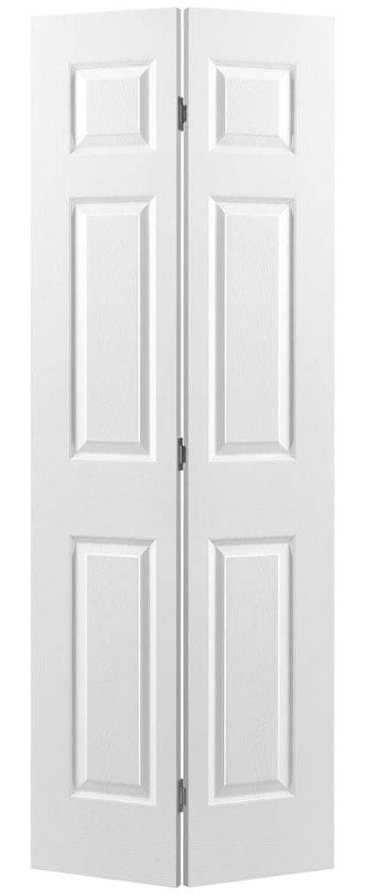 Masonite Traditional 6-panel Textured Hollow Core Primed Molded Composite Closet Bifold Door, 24"x80", White